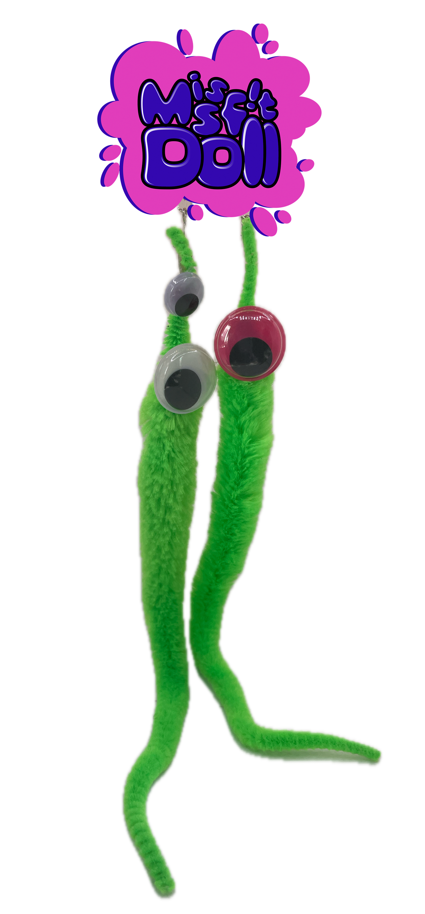 DUH Green Gr00vy Woerms Pet Earrings