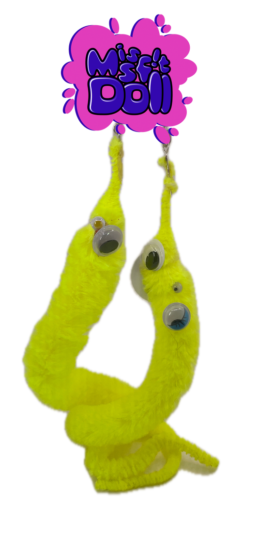 The Yellow Gr00vy Woerms Pet Earrings